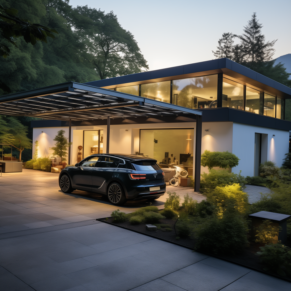 Carport solaire avec led